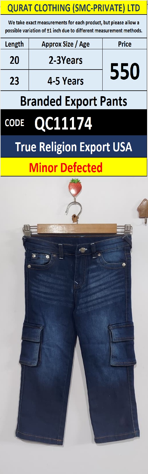 True Religion USA Blue Cargo Branded Export Pant – QC11174 - (Minor Defected)