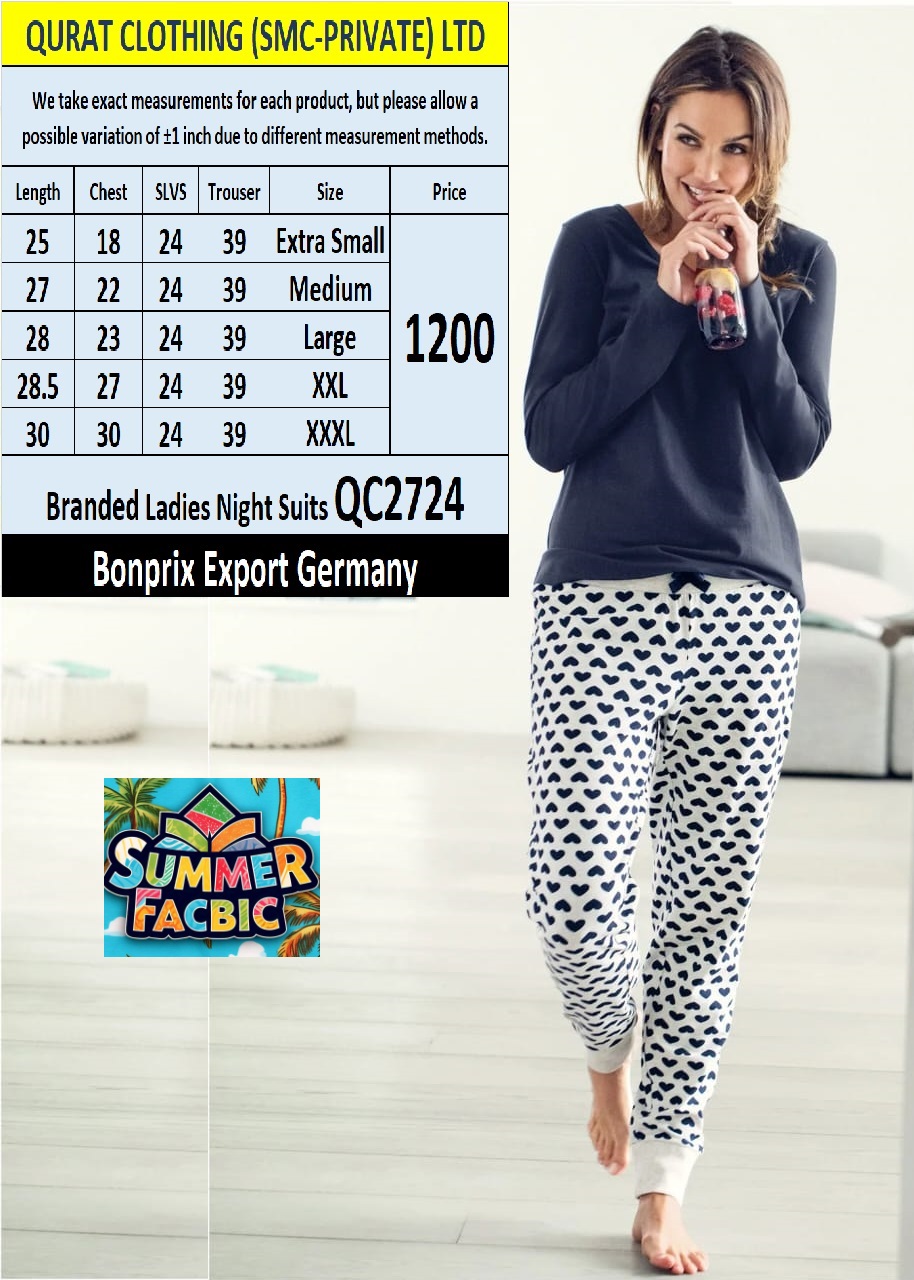 Bonprix BPC Brand Summer Ladies Night Suits QC2724 Export Germany - QC2724