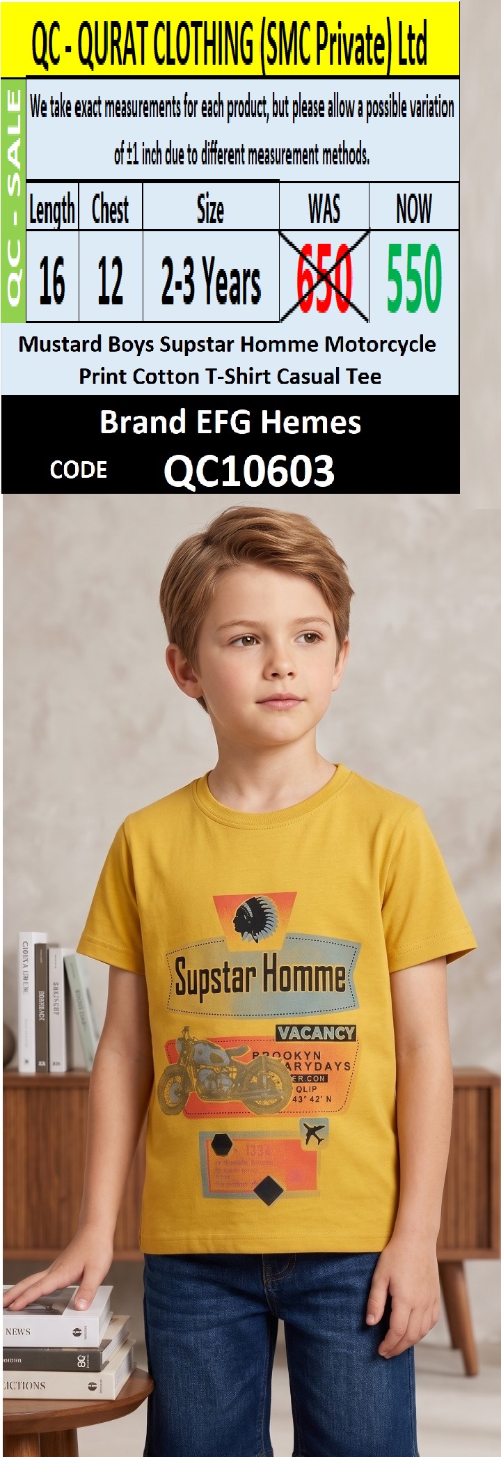 Mustard Boys Supstar Homme Motorcycle Print Cotton T-Shirt Casual Tee – QC10603