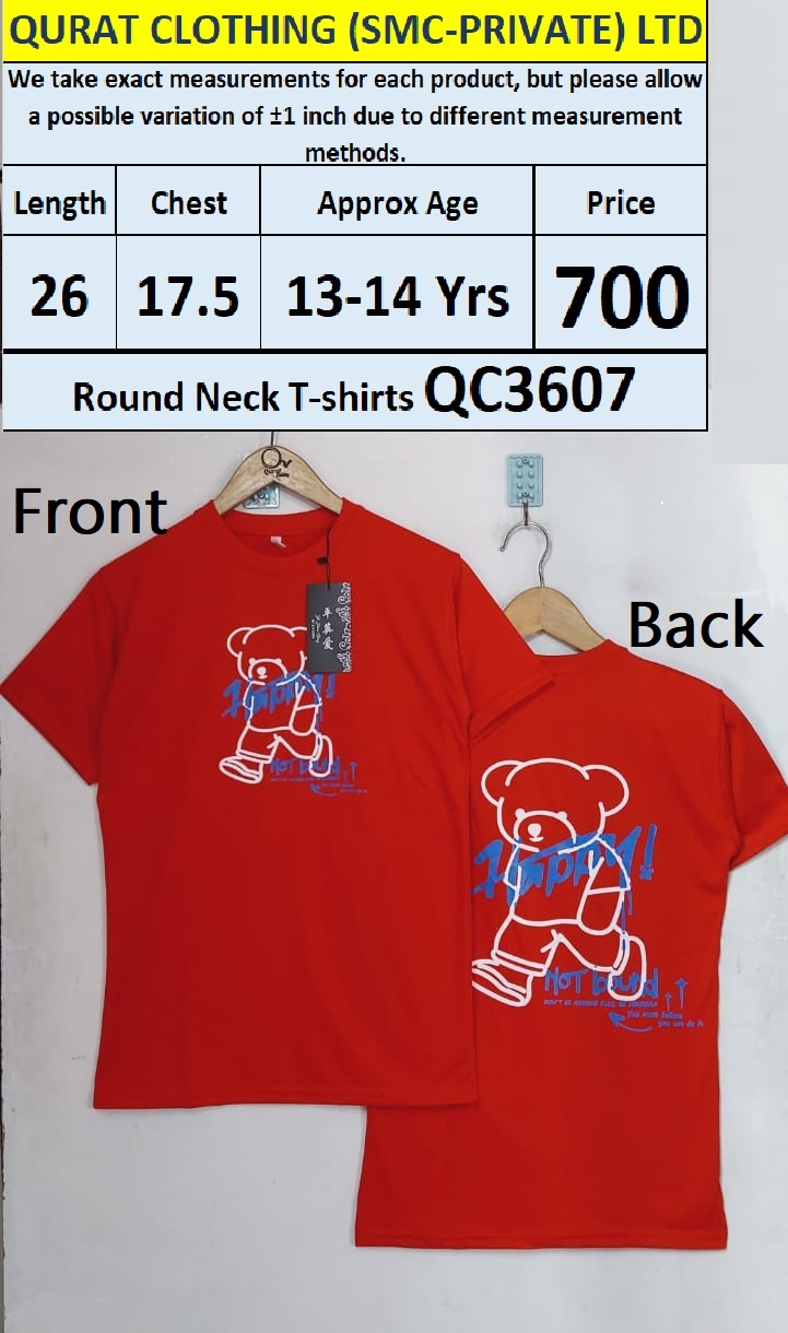 Round Neck Soft Cotton Blended T-shirts QC3607