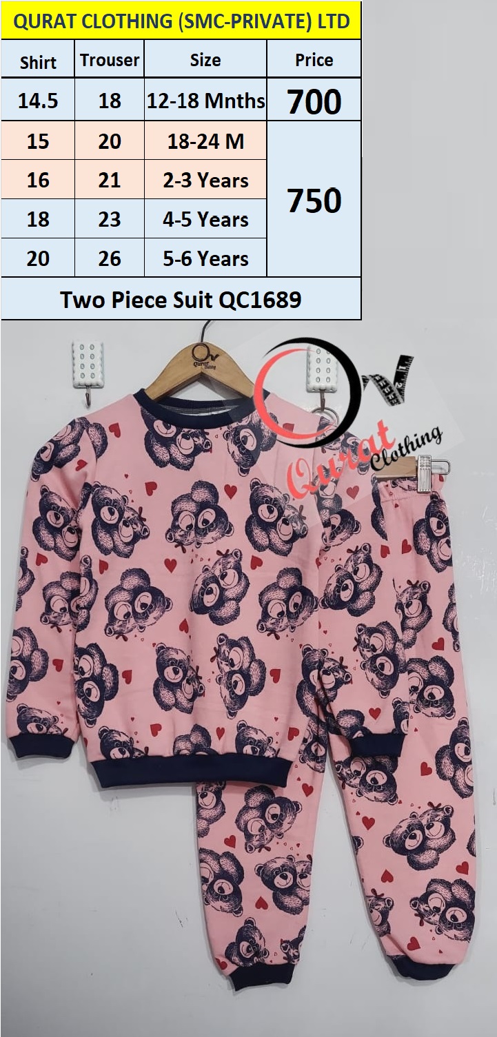 Bear Love Print Two-Piece Suit QC1689 | Qurat Clothing