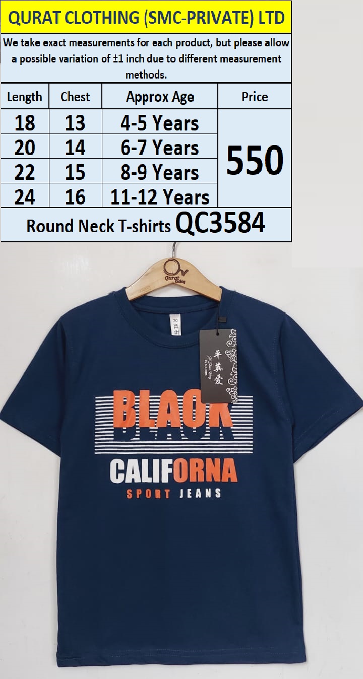 Round Neck Soft Cotton Blended T-shirts QC3584