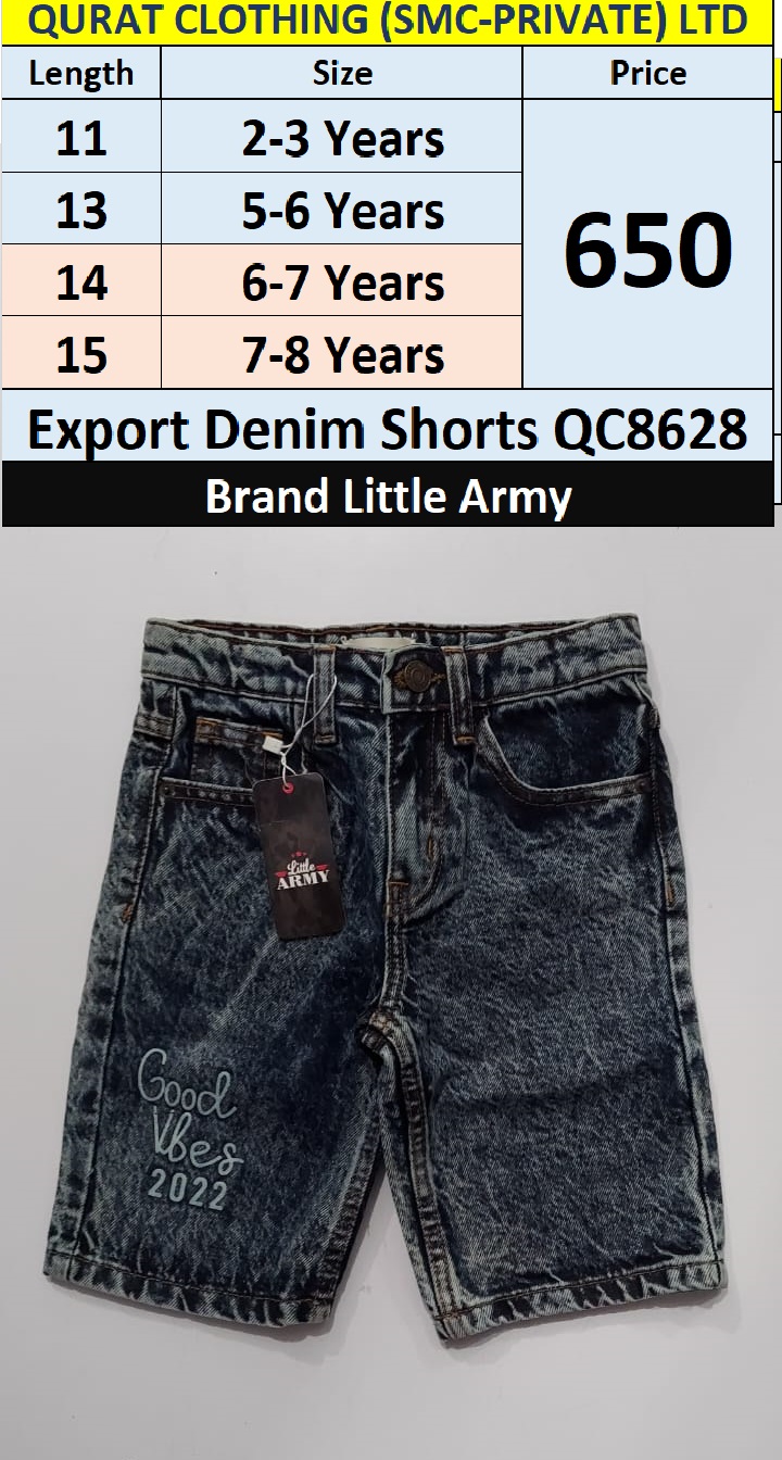 Little Army Branded Denim Shorts QC8628 