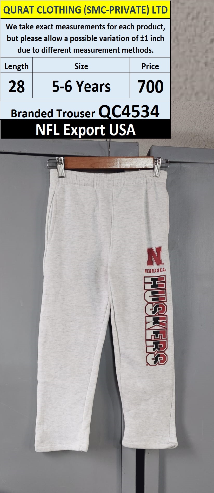 NFL Brand Fleece Trouser QC4534 Export Miami - USA