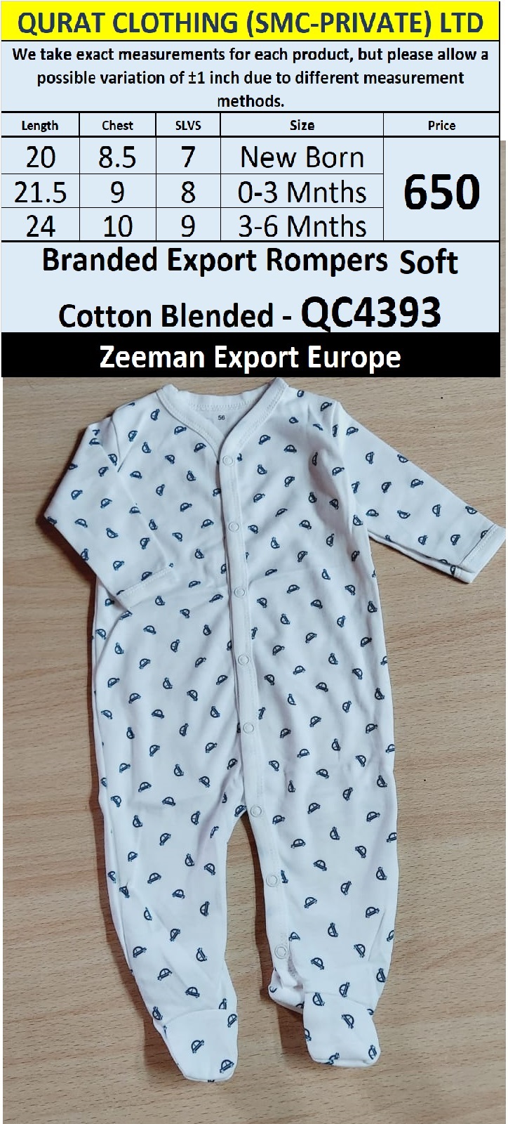 Zeeman Brand Soft Cotton Blended Romper Export Europe - QC4393