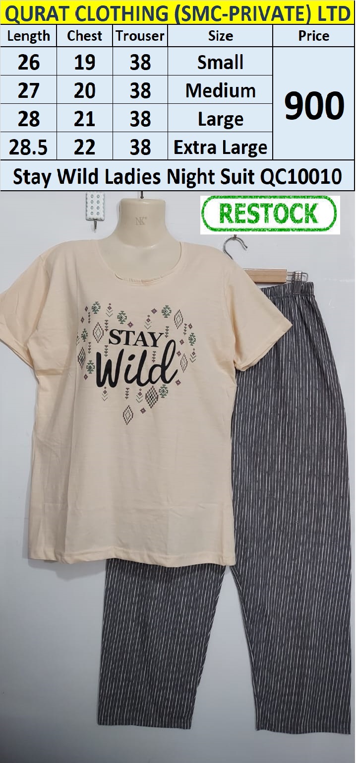 Stay Wild Ladies Night Suit QC10010