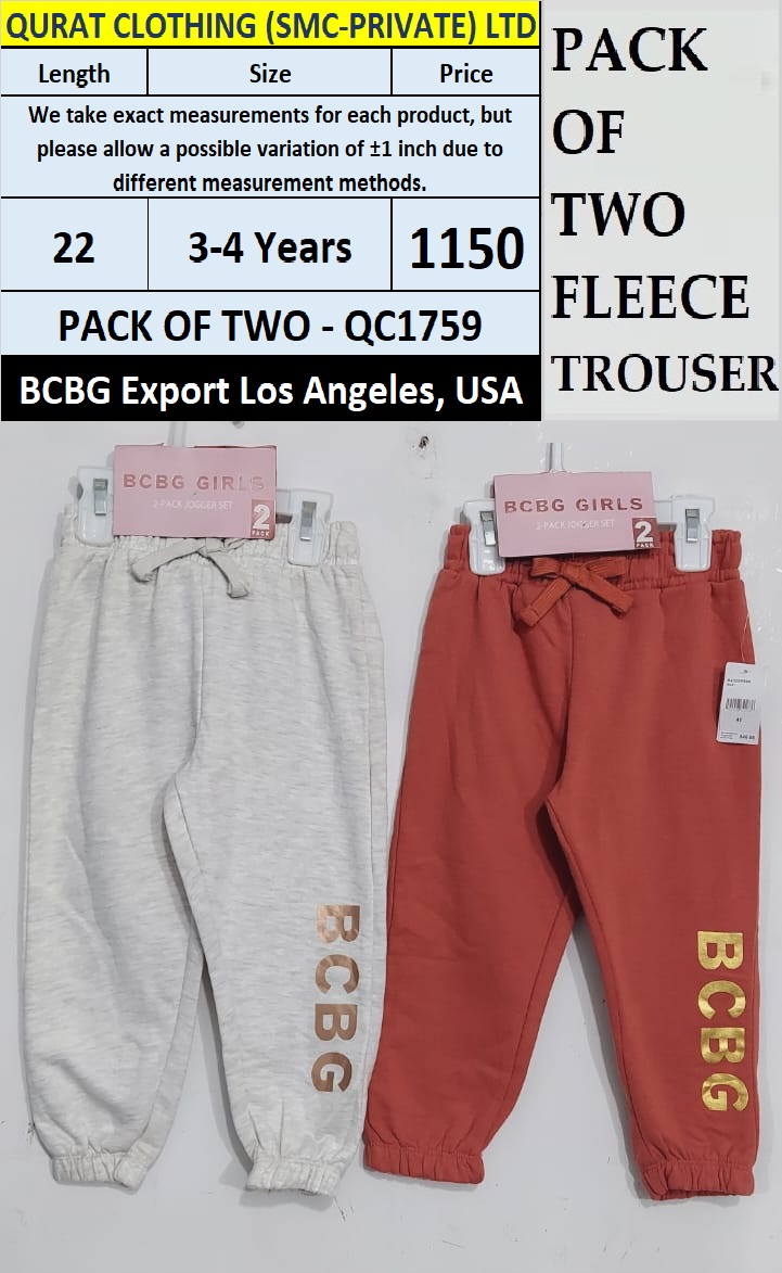 BCBG Brand Fleece PACK OF TWO Trouser QC1759 Export Los Angeles - USA | Qurat Clothing