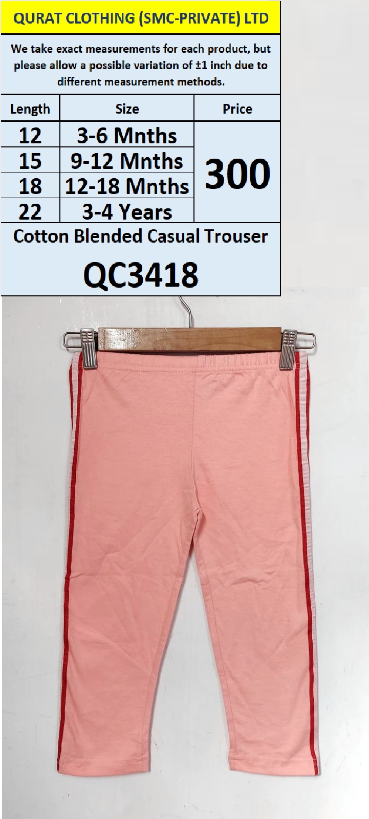 Cotton Blended Casual Trouser QC3418