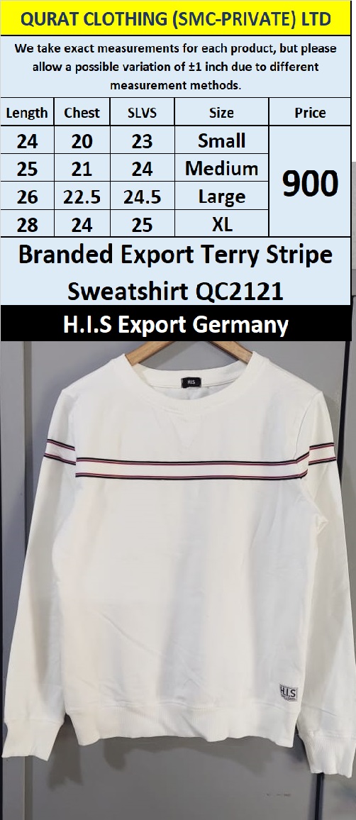 HIS Brand Terry Stripe Sweatshirt QC2121 Export Germany 