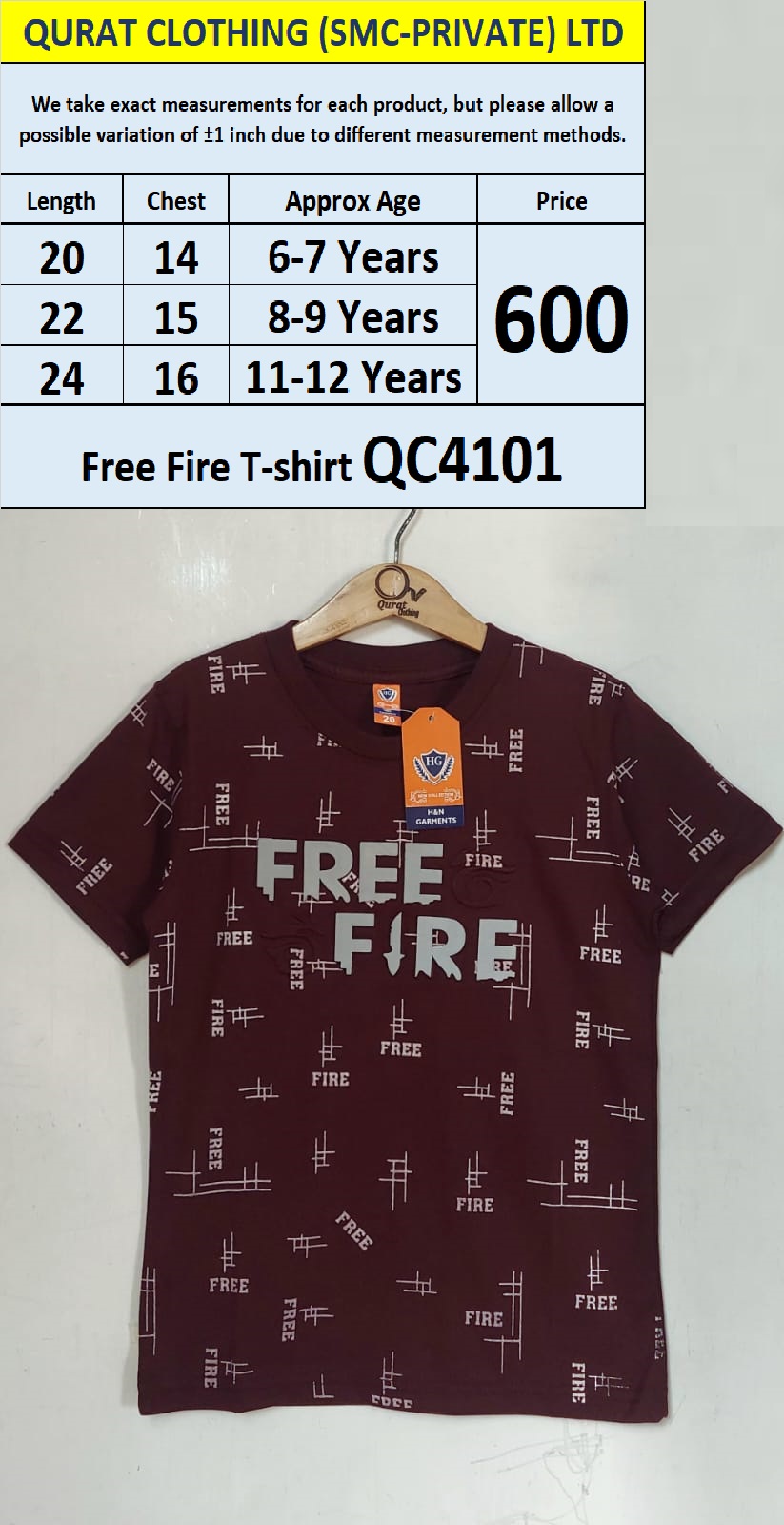 Free Fire Boys T-shirt QC4101