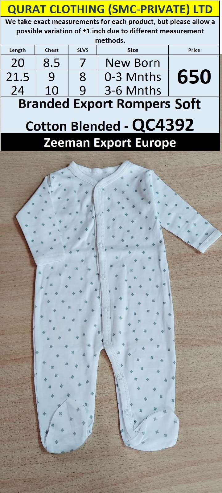 Zeeman Brand Soft Cotton Blended Romper Export Europe - QC4392