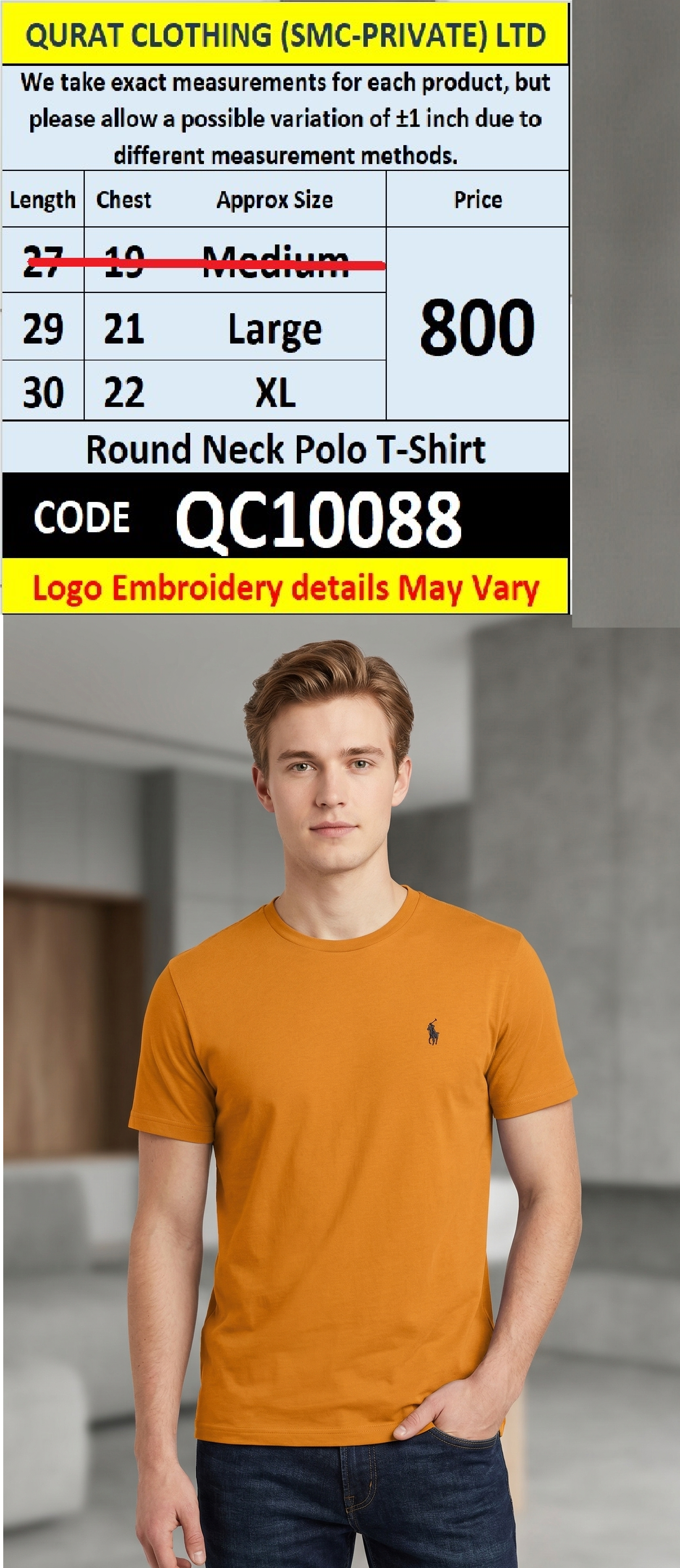 Round Neck Polo T-shirt QC10088