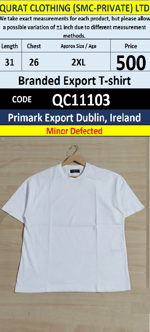 Primark Dublin Ireland White Basic Export T-Shirt – QC11103