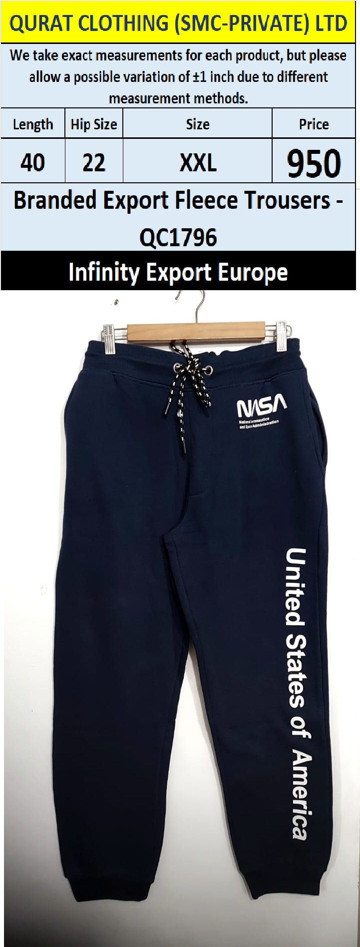 Branded Fleece Trouser QC1796 Export Europe 