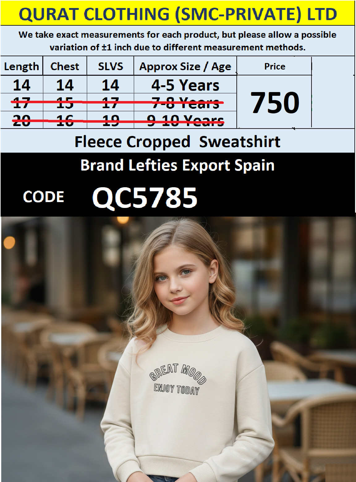 Lefties Brand Fleece Cropped Sweatshirt Export Europe - QC5785