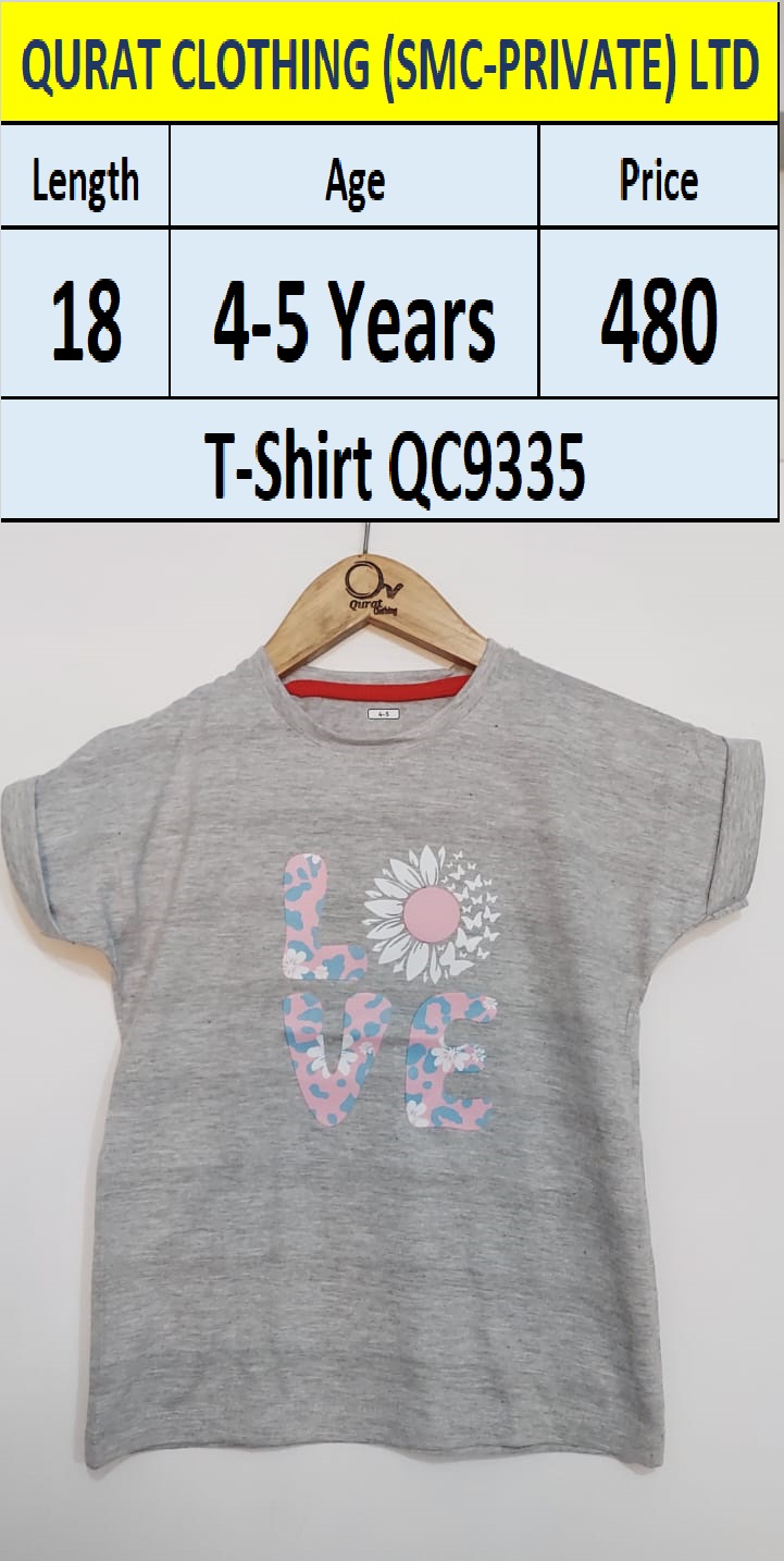 Beautiful Love & Flower Print Girl T-shirt QC9335