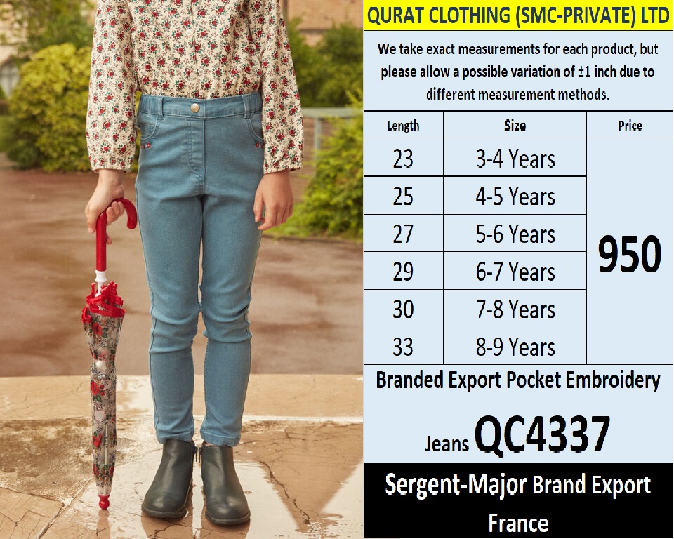 Sergent Major Brand Pocket Embroidery Jeans QC4337 Export France 