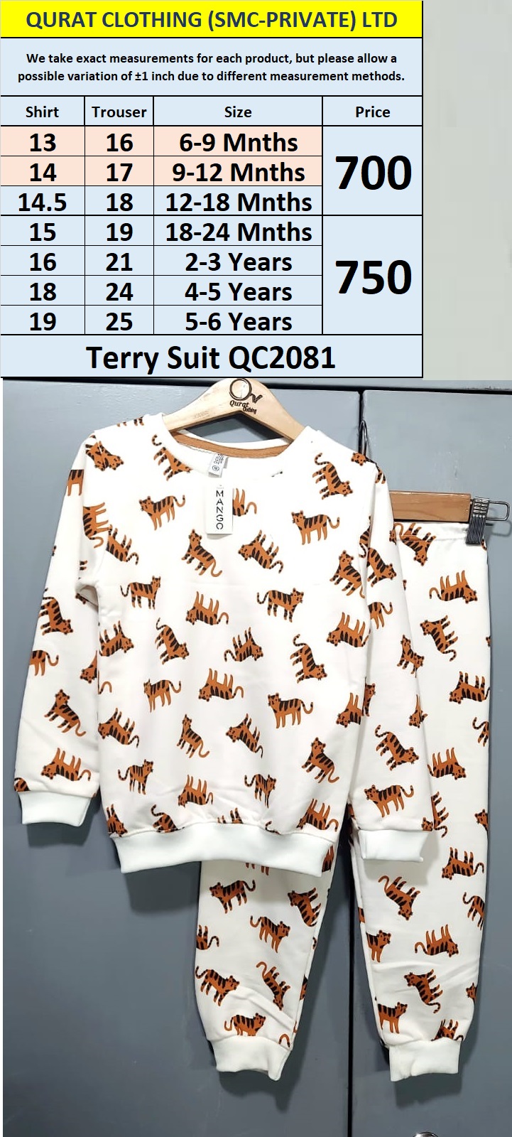 Terry Two Piece Suit QC2081