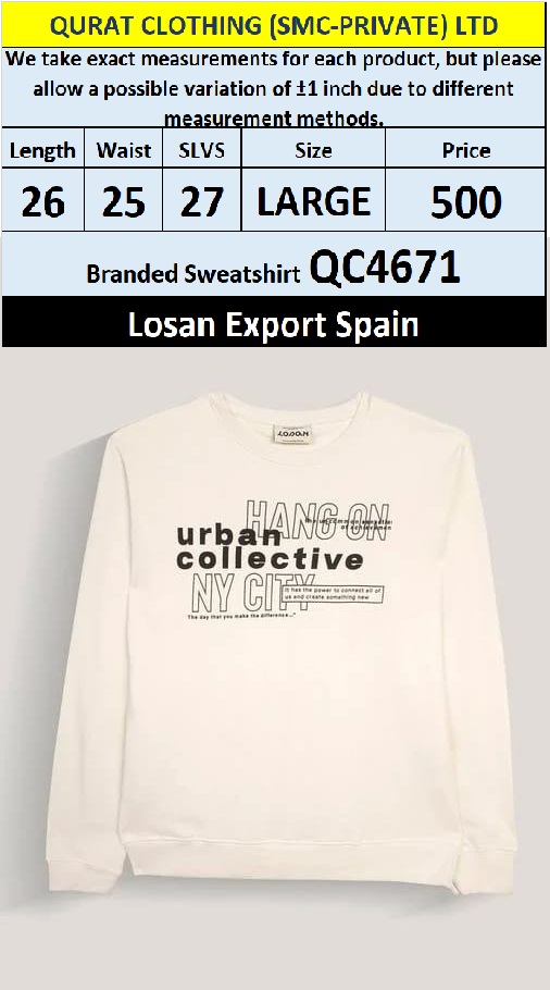 Losan Brand Sweatshirt QC4671 Export Spain (Minor Defect)