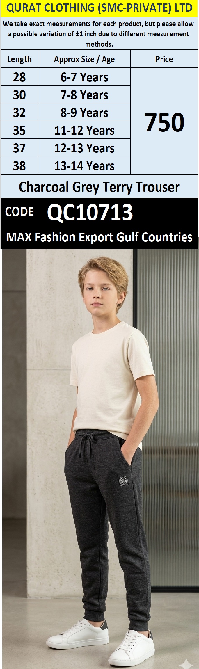 Charcoal Grey Terry Trouser – MAX Fashion Export Gulf Countries QC10713