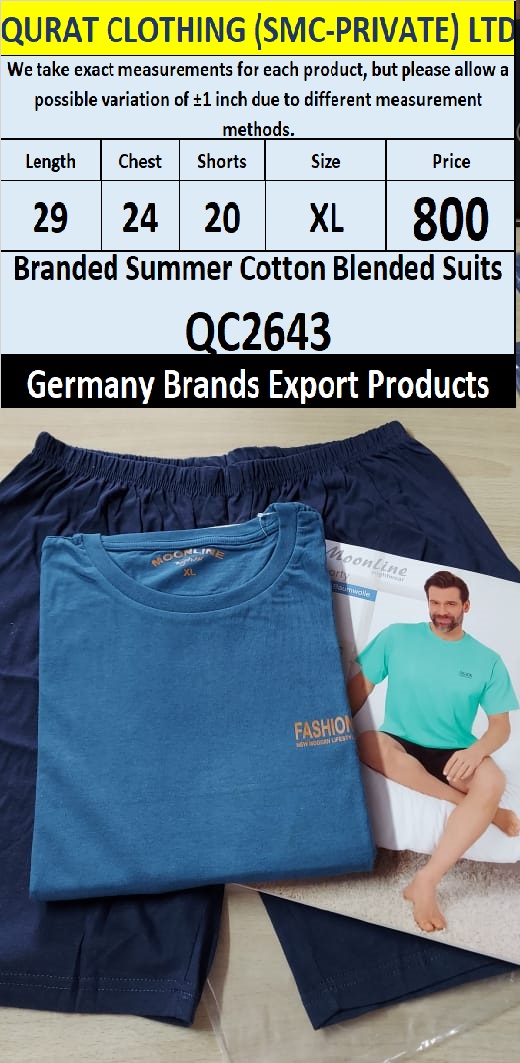 International Brands Cotton Blended Suits Export Germany QC2643