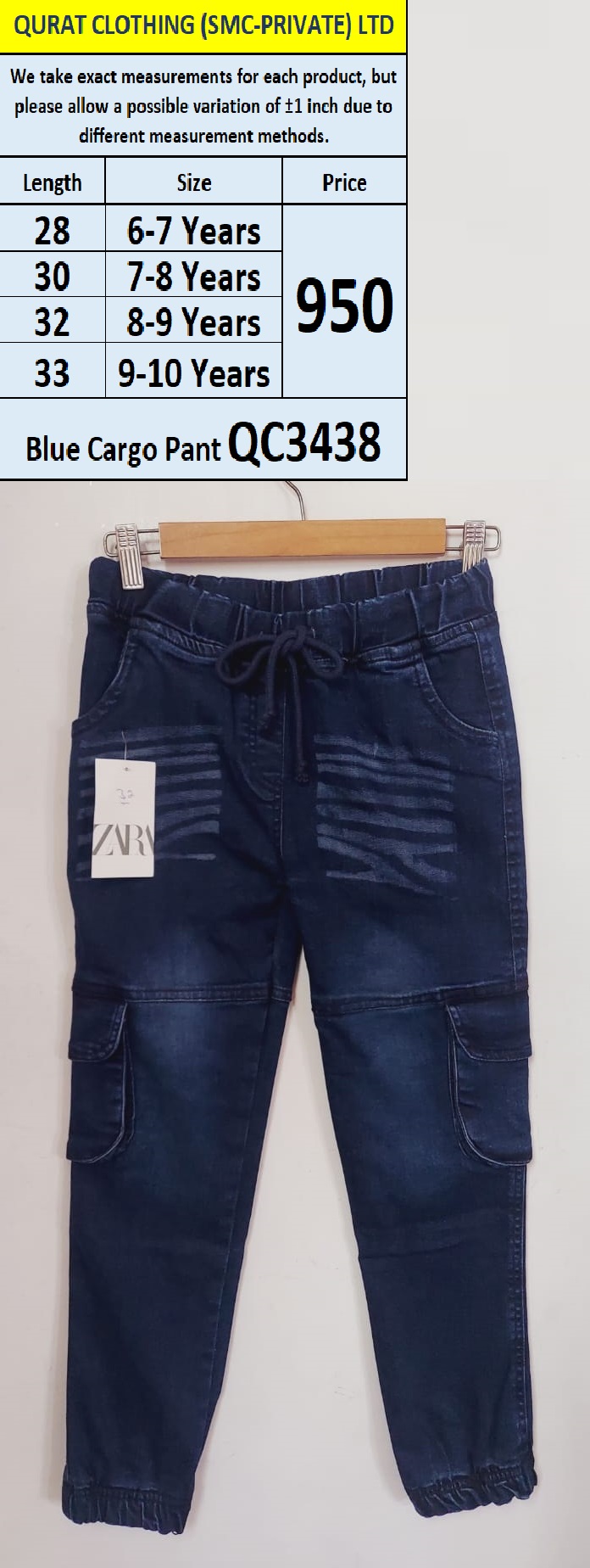 Blue Cargo Pant QC3438