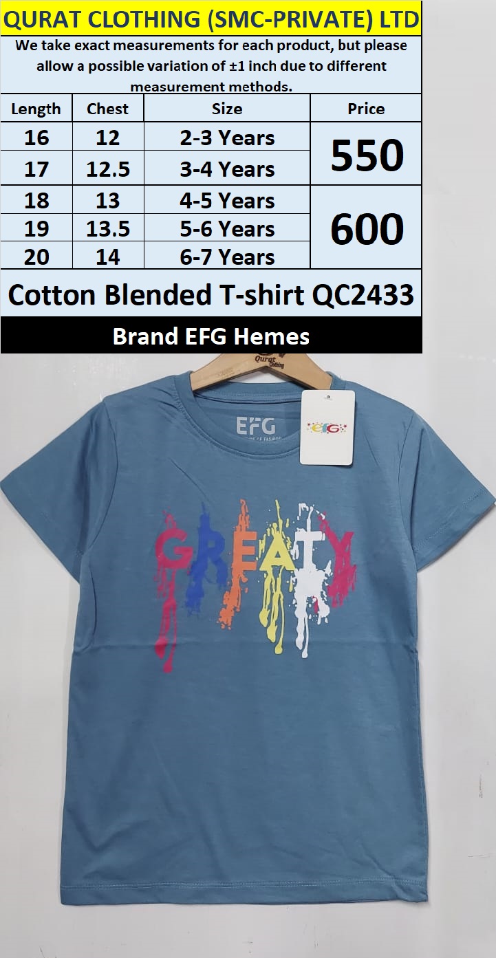 EFG Hemes Brand Cotton Blended T-shirt QC2433