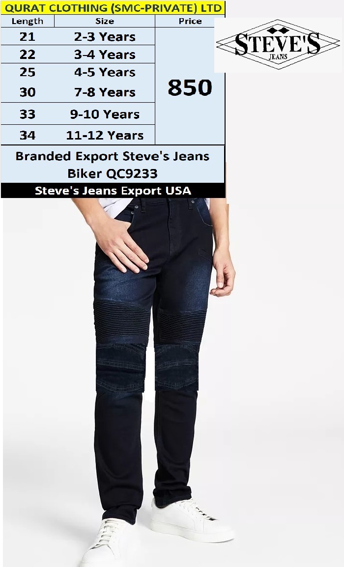 Steve's Jeans Biker Branded Jeans Pant QC9233 Export USA