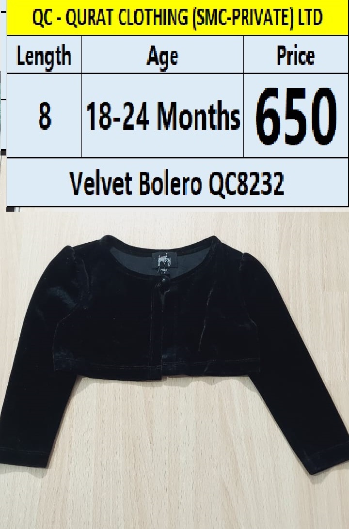 Branded Velvet Bolero QC8232