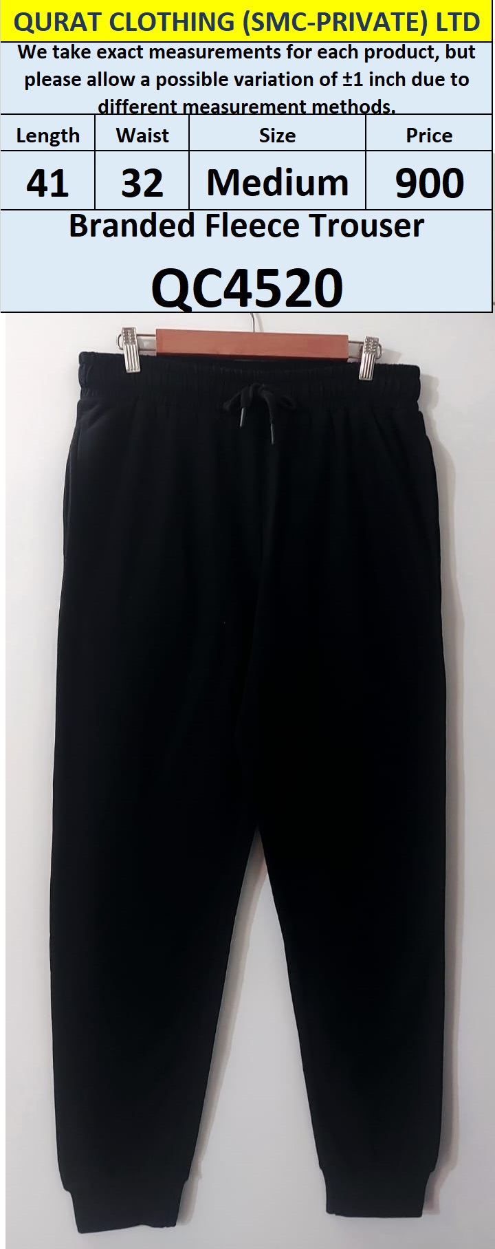 Brand Fleece Export Trouser QC4520