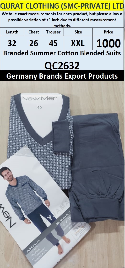 International Brands Summer Cotton Blended Suits Export Germany QC2632