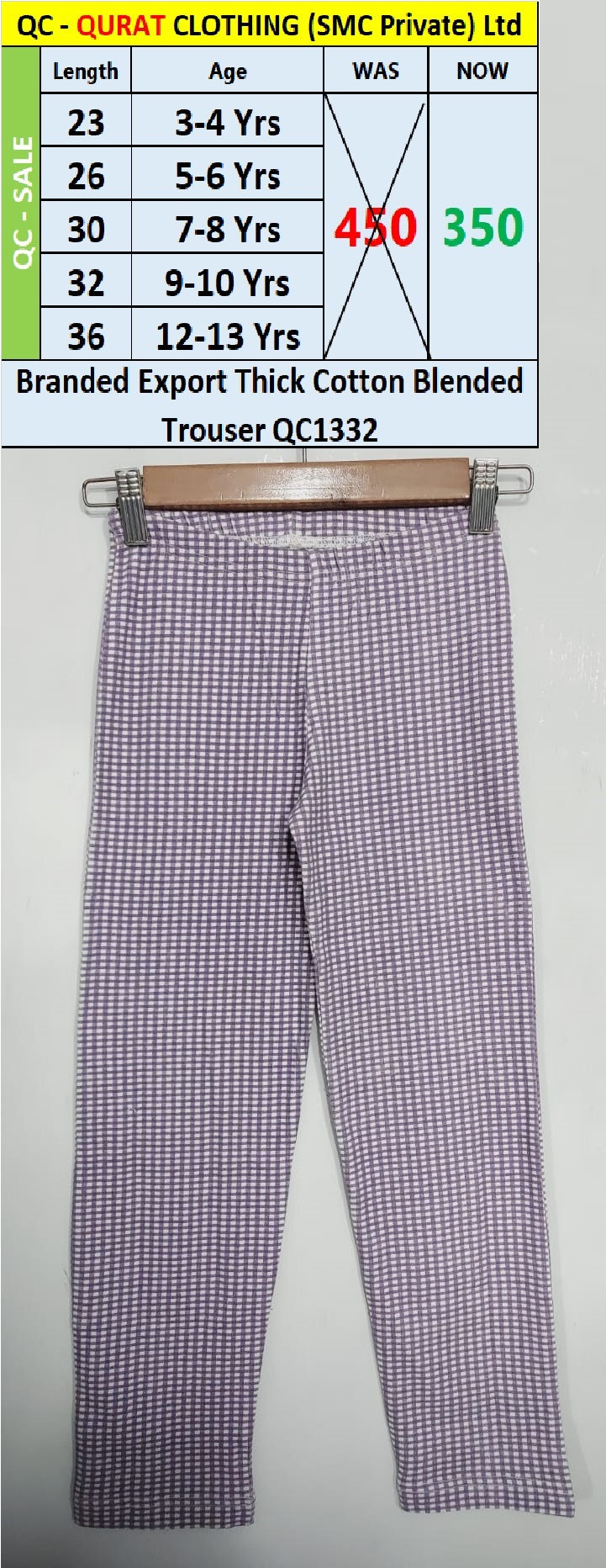 Branded Export Thick Cotton Blended Trouser QC1332