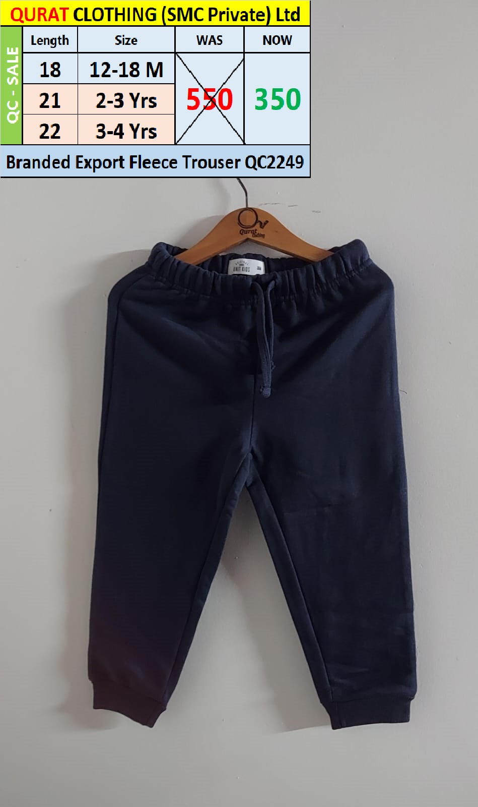 Branded Export Fleece Trouser QC2249