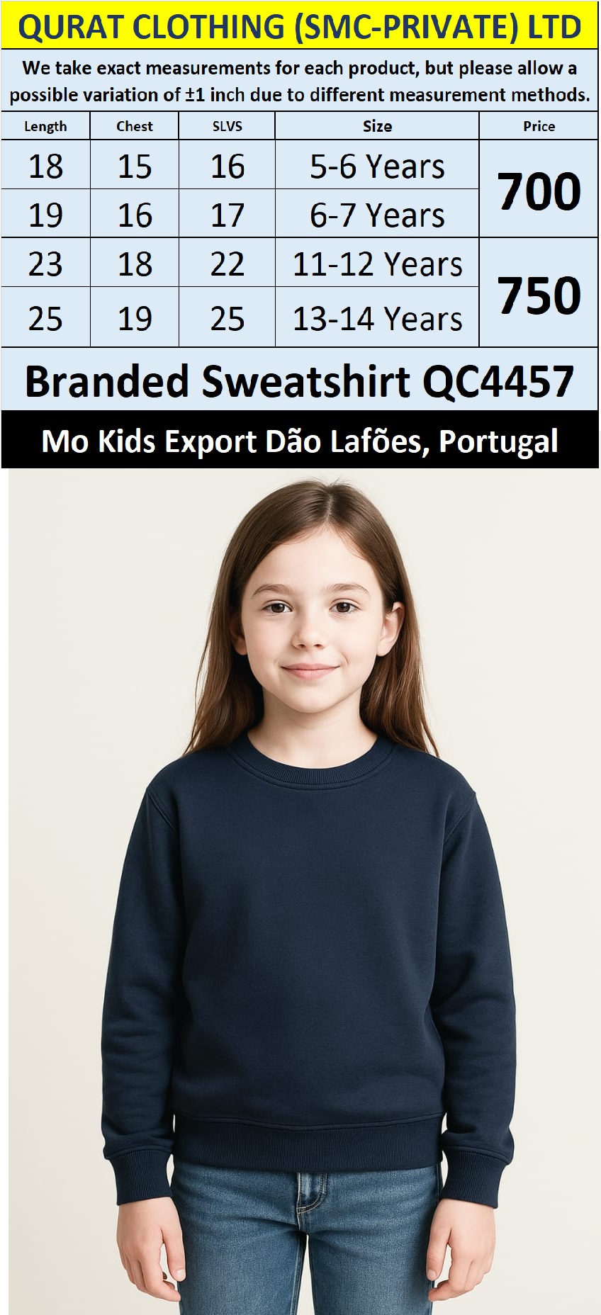 MO Clothing Brand Sweatshirt Export Dão Lafões, Portugal - QC4457