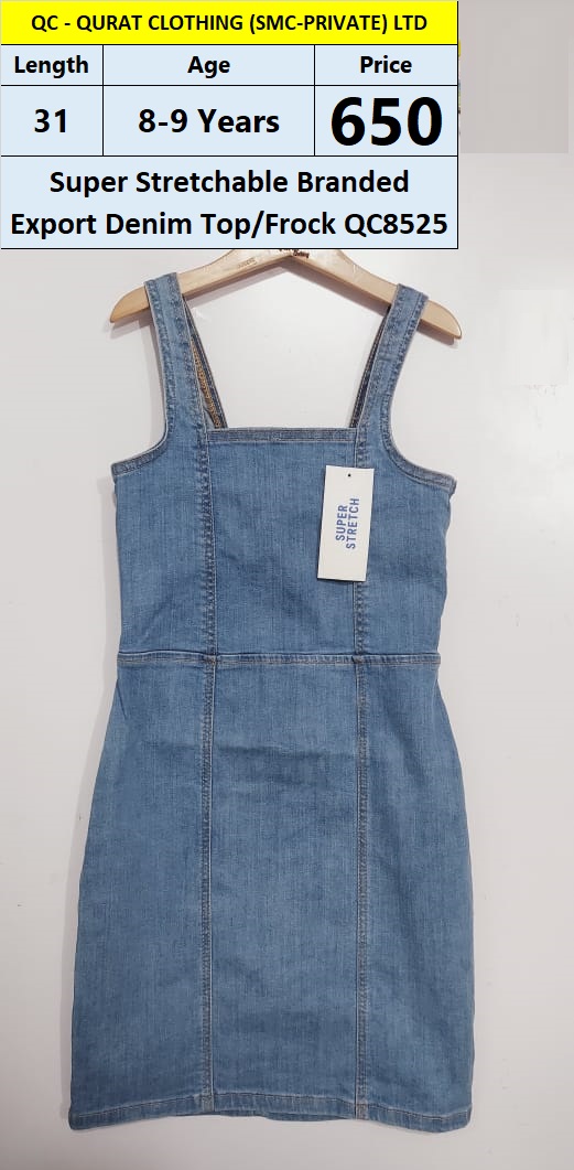 Super Stretchable Branded Export Denim Top/Frock QC8525