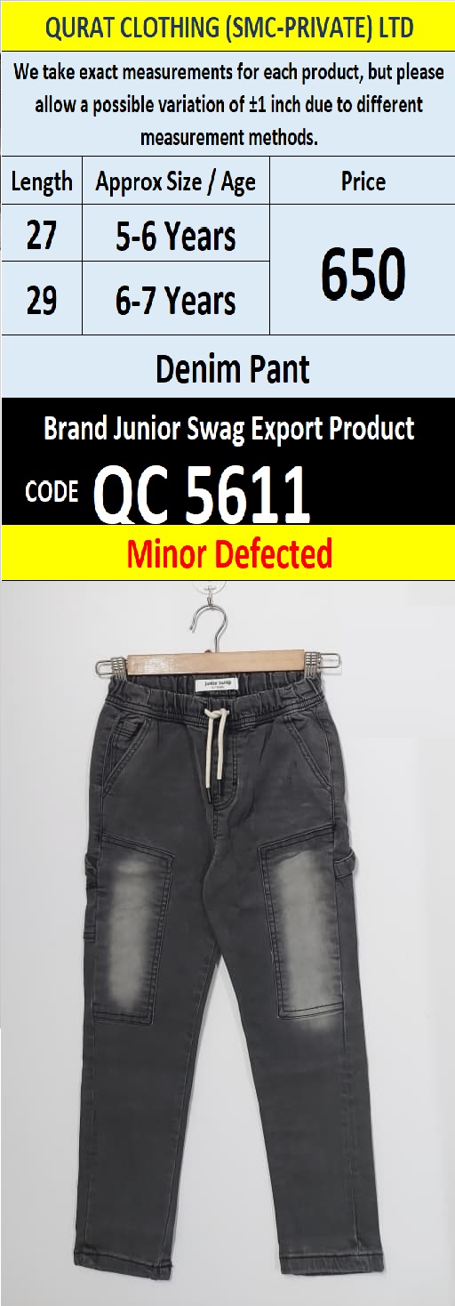 Junior Swag Brand Denim Pant Export Middle East (Minor Defected) - QC5611