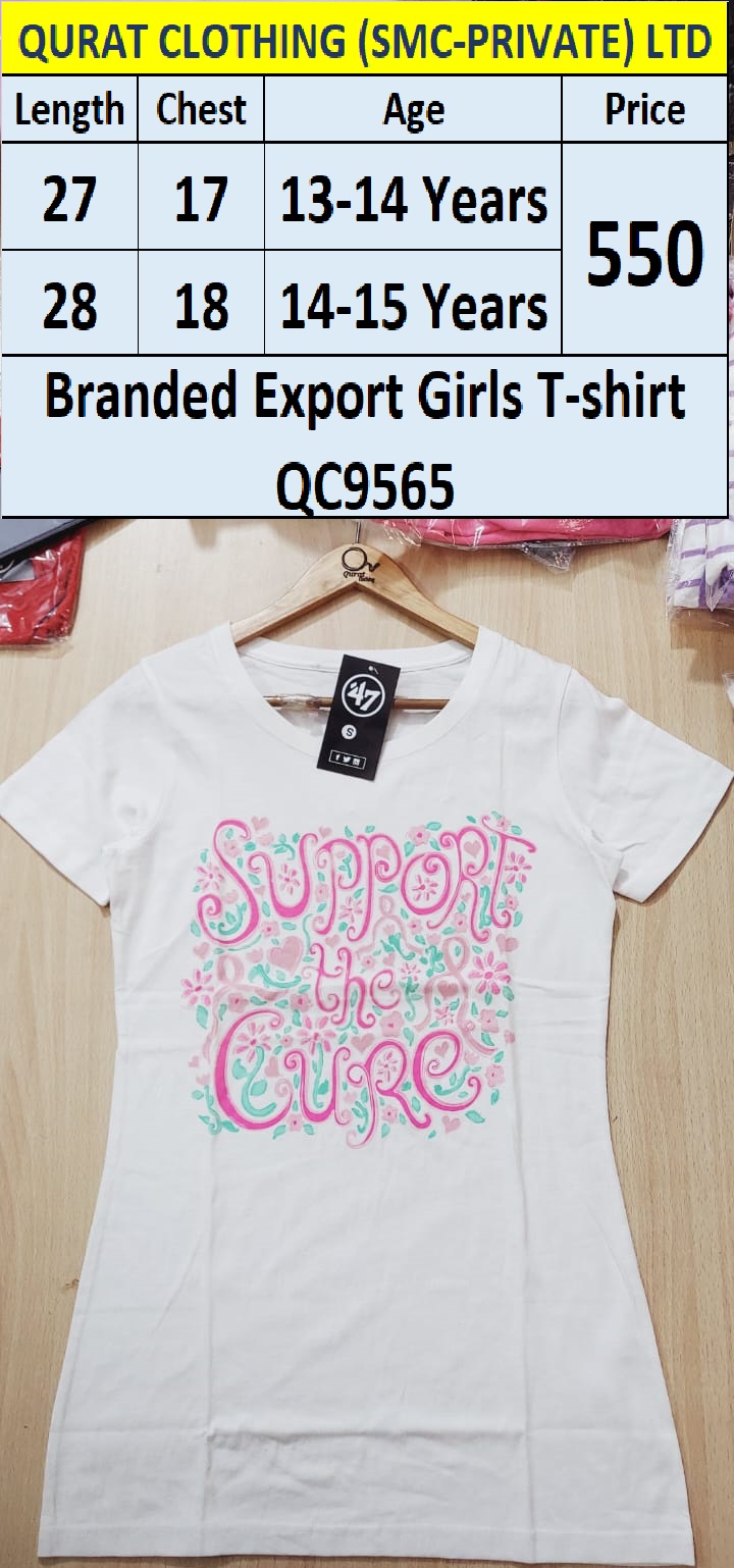 Branded Export Girls White T-shirts QC9565