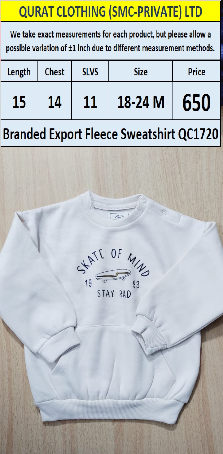 Branded Export Fleece Skate of Mind Sweatshirt QC1720 | Qurat Clothing
