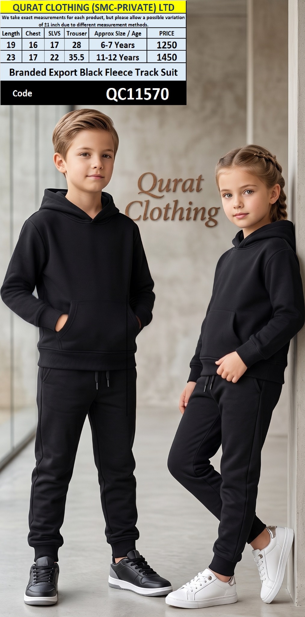 Branded Export Black Fleece Track Suit QC11570