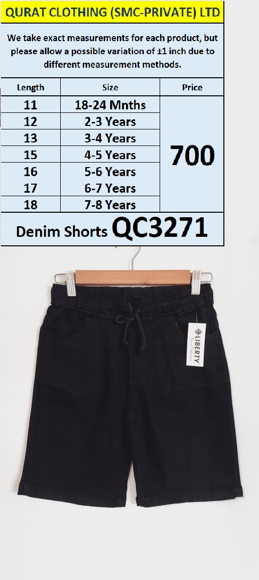 Black Denim Shorts QC3271
