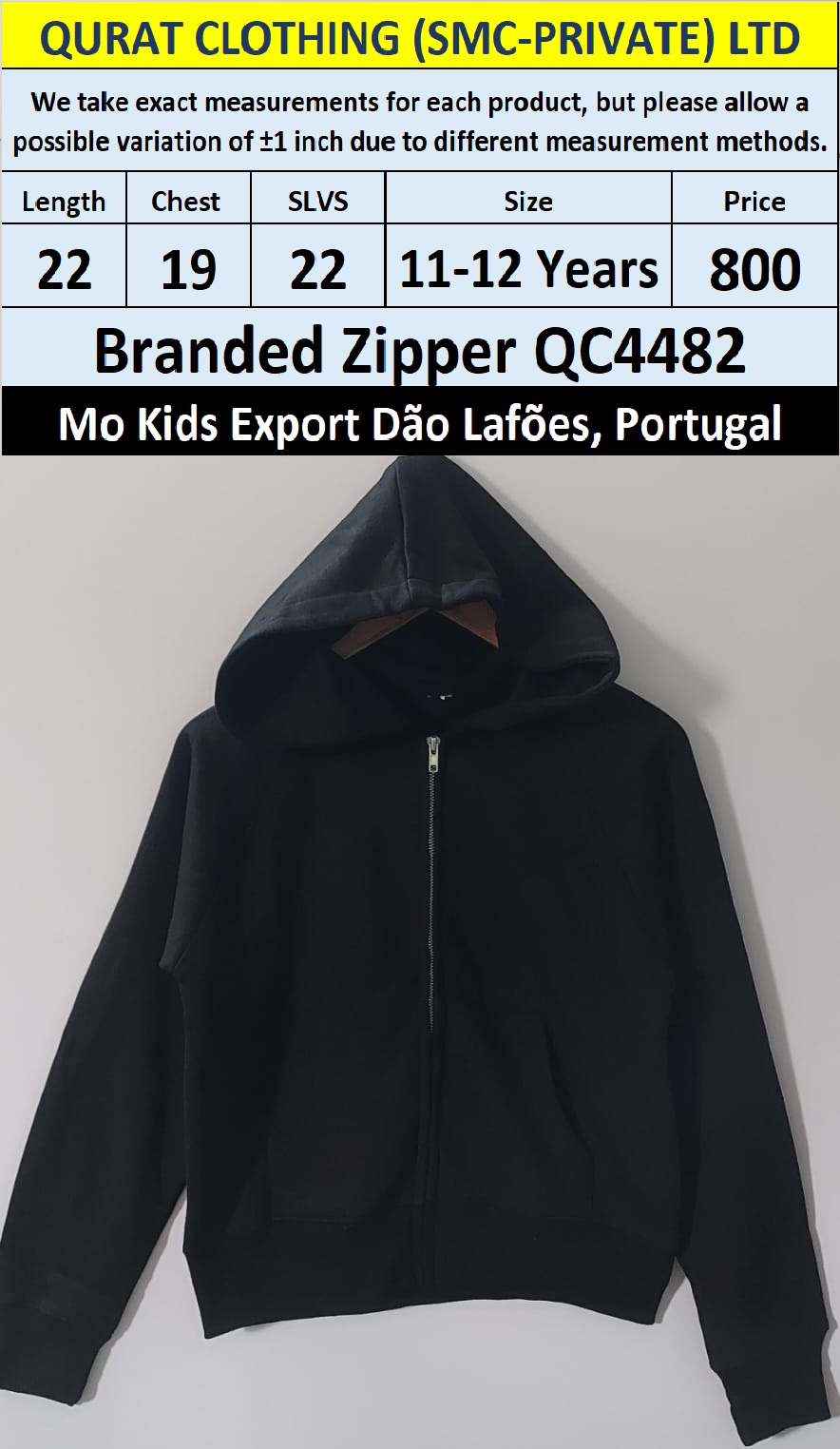 MO Clothing Brand Zipper Export Dão Lafões, Portugal - QC4482
