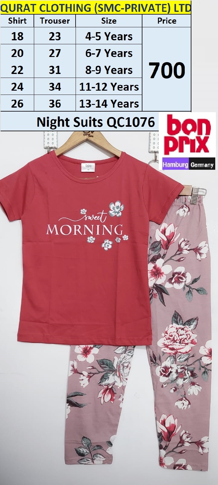 BPC Brand Sweet Morning Night Suit QC1076