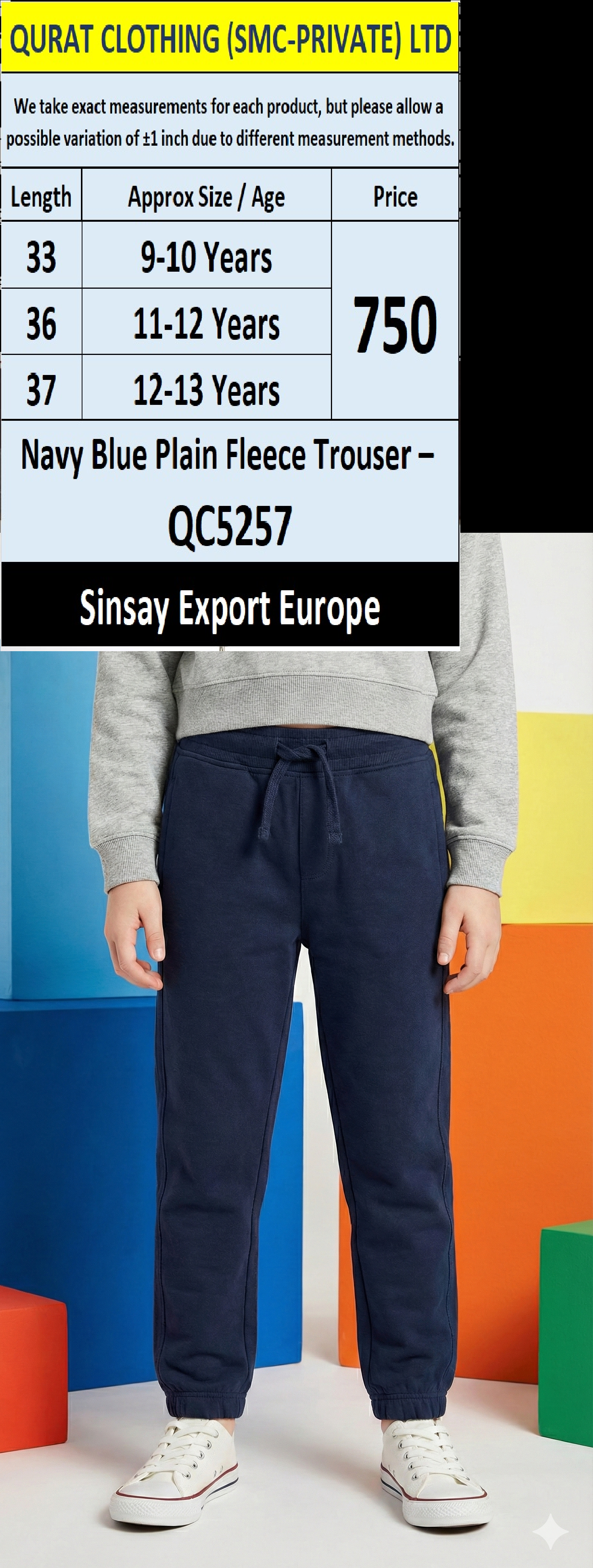 Navy Blue Plain Fleece Trouser – Sinsay Export Europe | QC5257