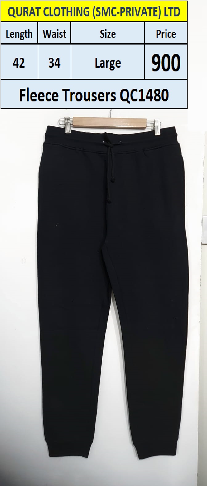 Branded Export Black Fleece Trouser QC1480