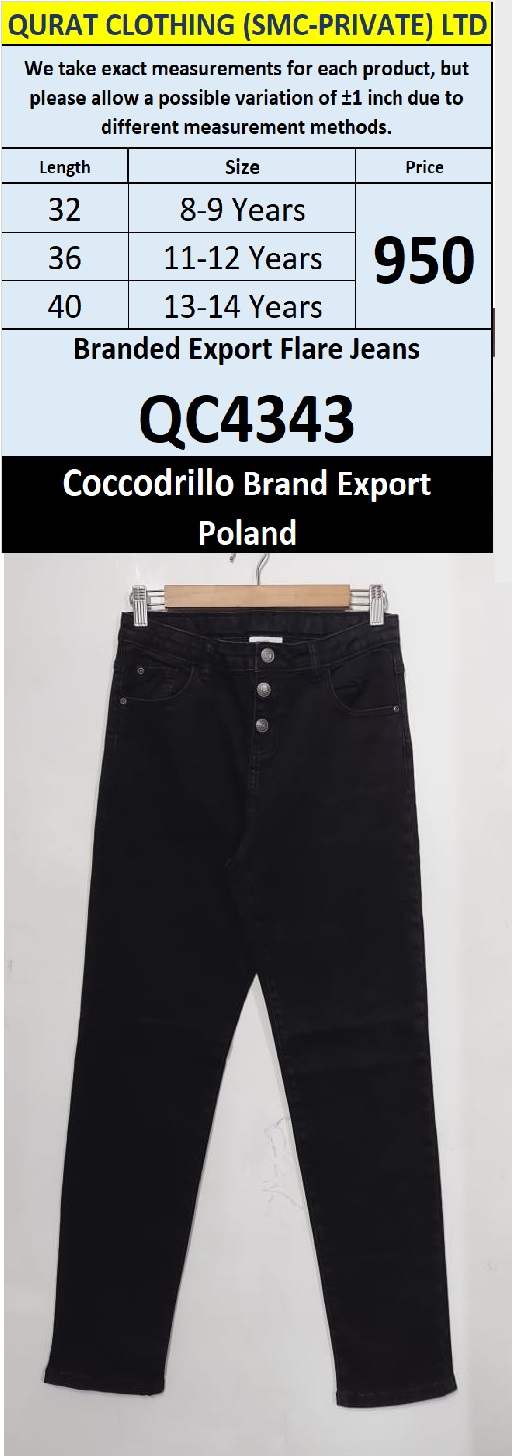 Coccodrillo Brand Flare Jeans QC4343 Export Poland 