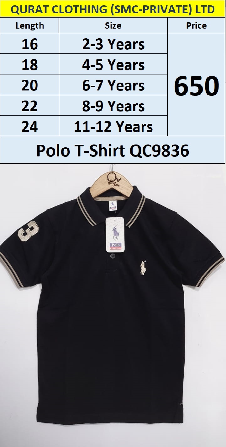 Black Polo T-Shirts QC9836