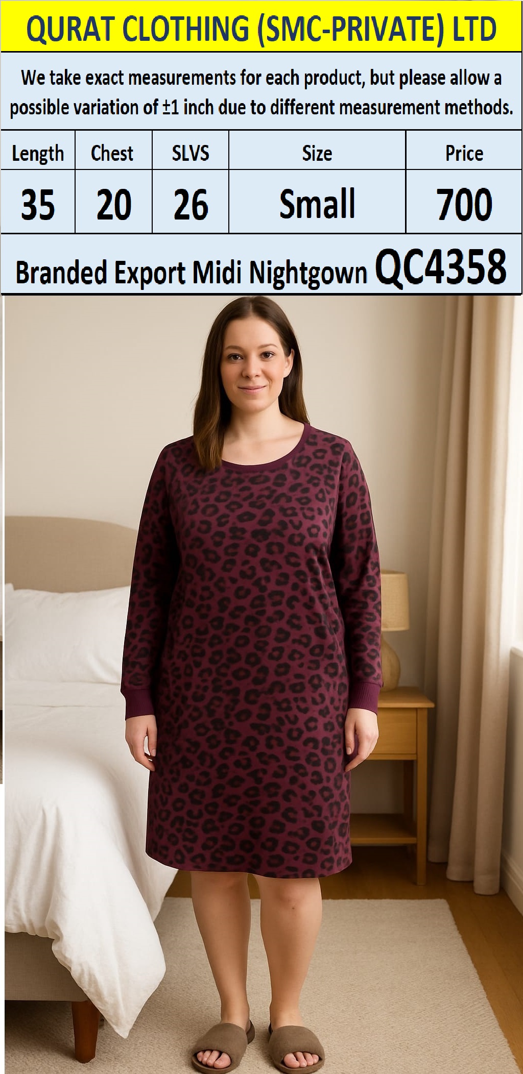 Branded Export Midi Nightgown QC4358