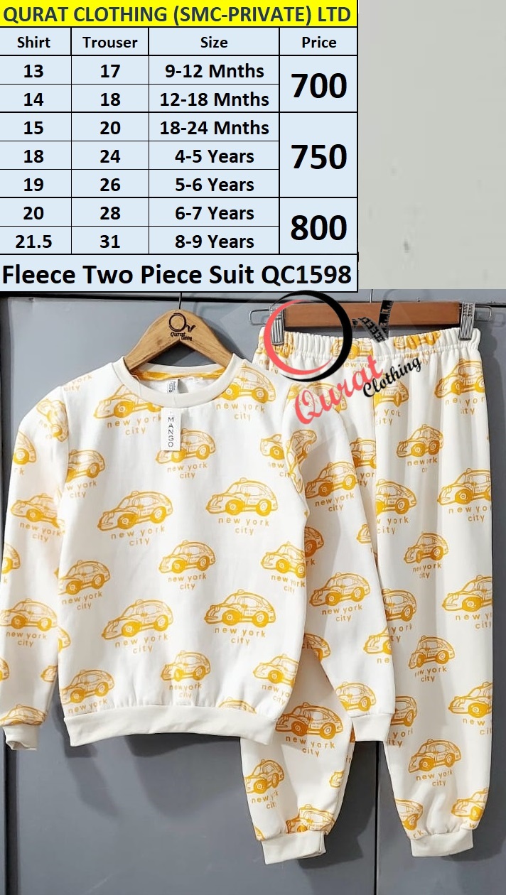 New York City Car Print Fleece Two Piece Suit QC1598