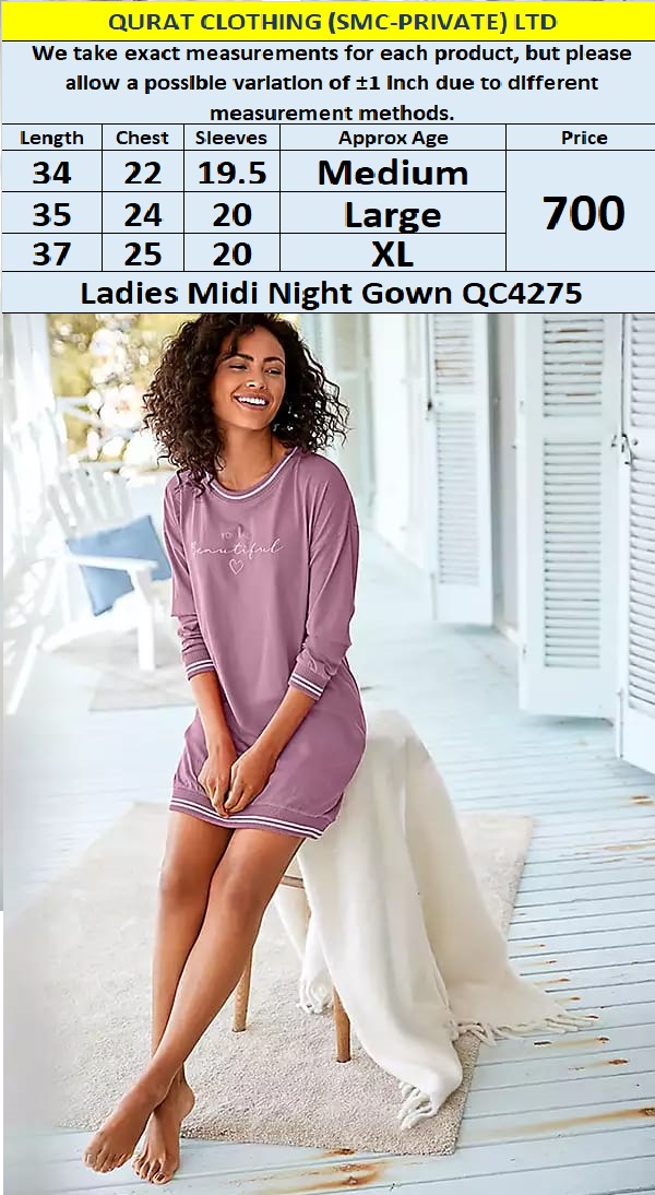 Branded Export Midi Nightgown QC4275