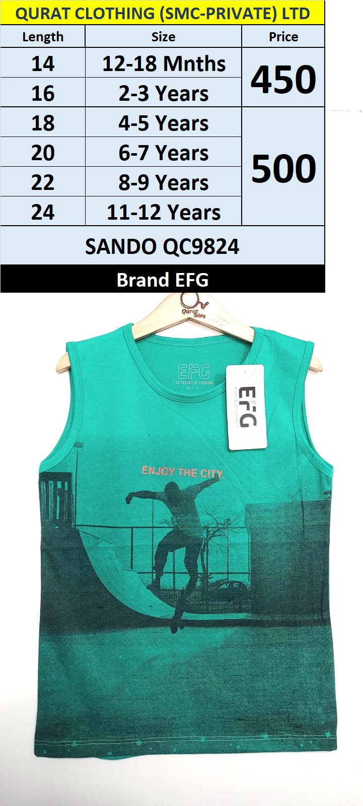 EFG Brand Enjoy The City SANDO QC9824